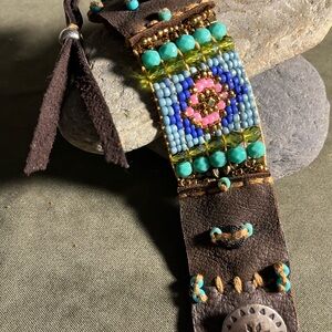 Beaded boho cuff bracelet
